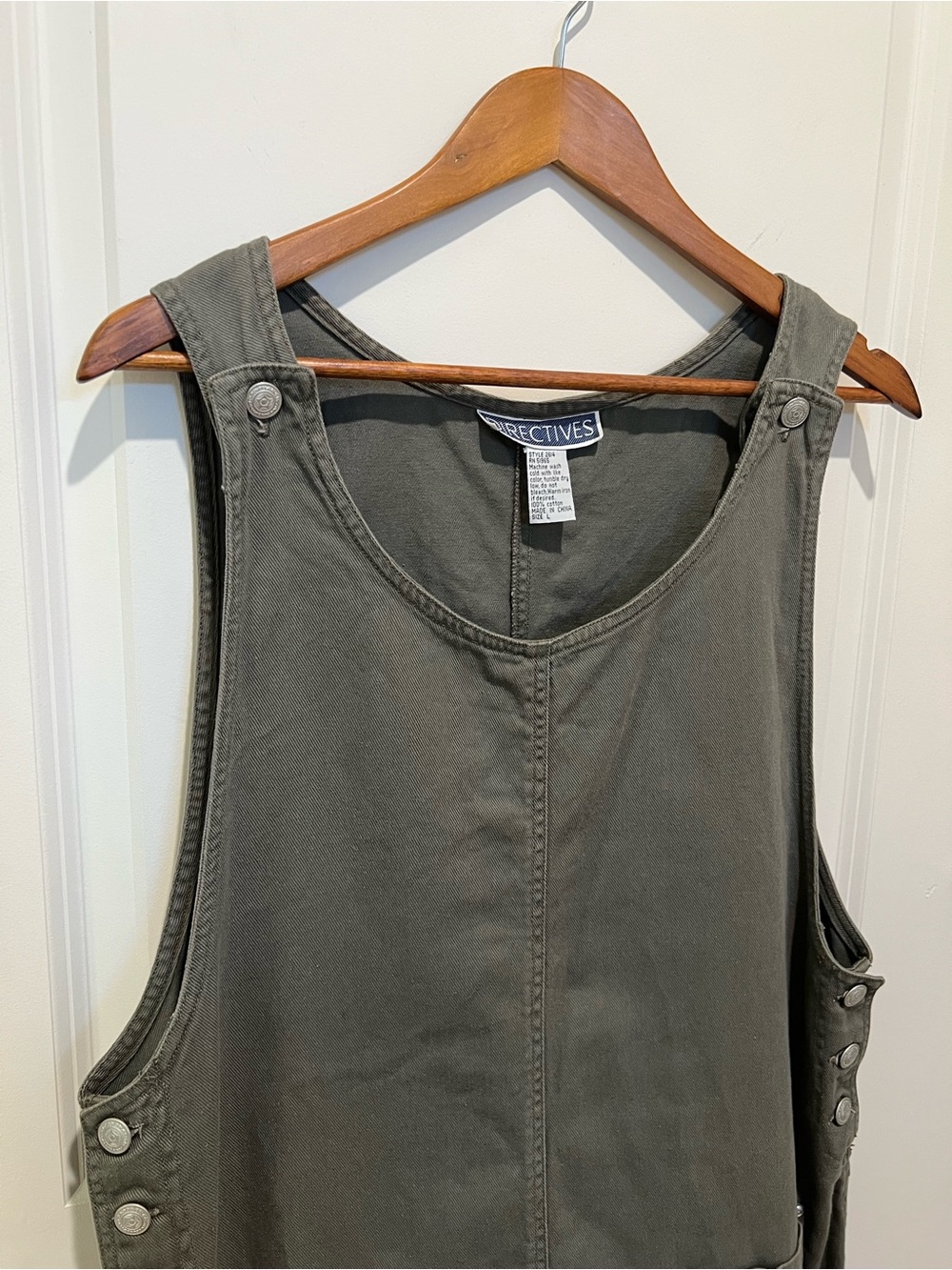 Vintage Dress Jumper Buttons Pockets Directives Brand 100% Cotton Size Large - Picture 4 of 6